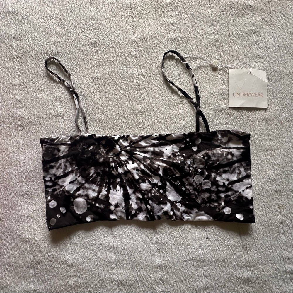 Black and White Tie-Dye Bralette